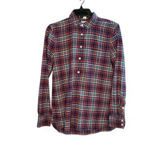 J Crew women's Boy Fit long sleeve button down flannel shirt style C8263 Size XS